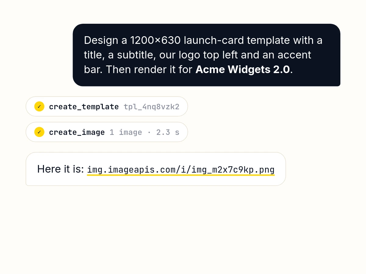 What this guide builds: Images from an AI agent over MCP