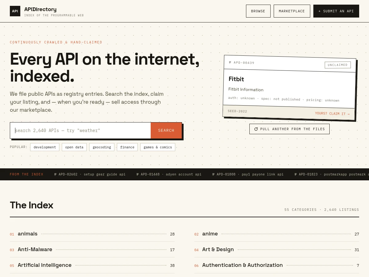 Example output: Website screenshot